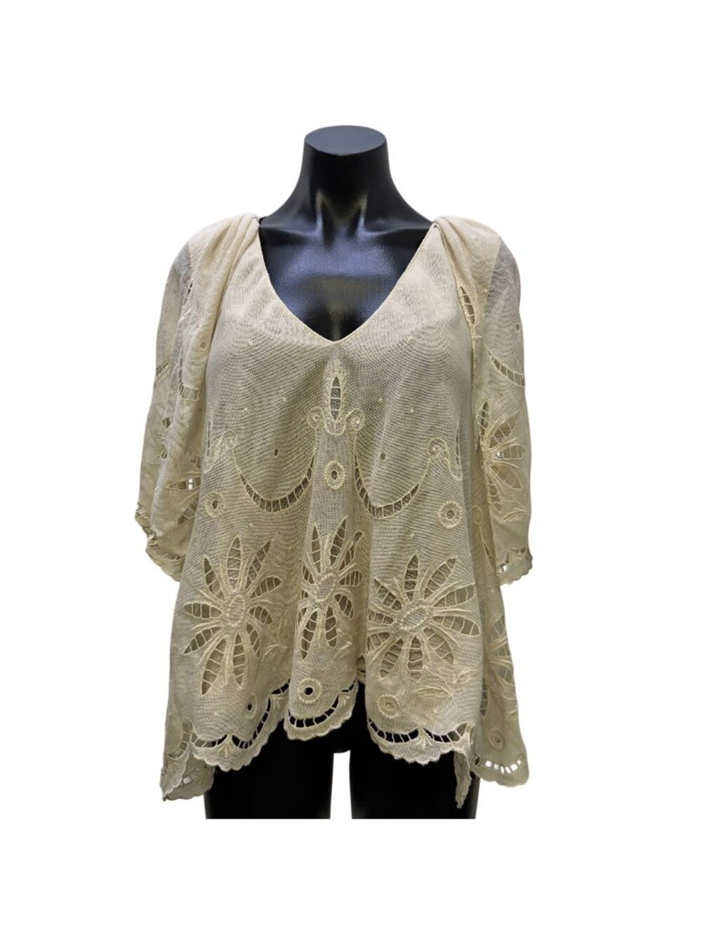 The GREAT Cream Embroidered Blouse Size 2